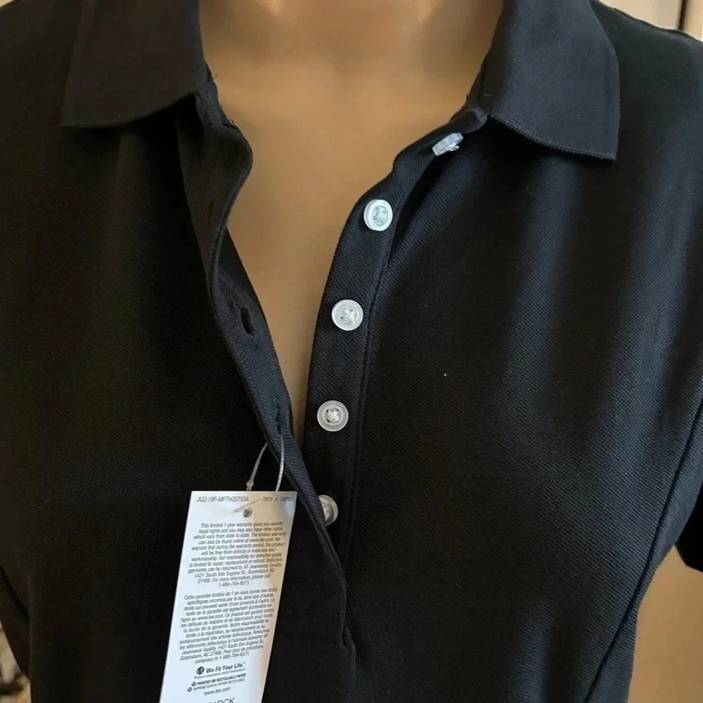 polo shirt  golf cotton black, NWT, Y2K vtg,LEE Riders activewear,cottagecore - Picture 2 of 13